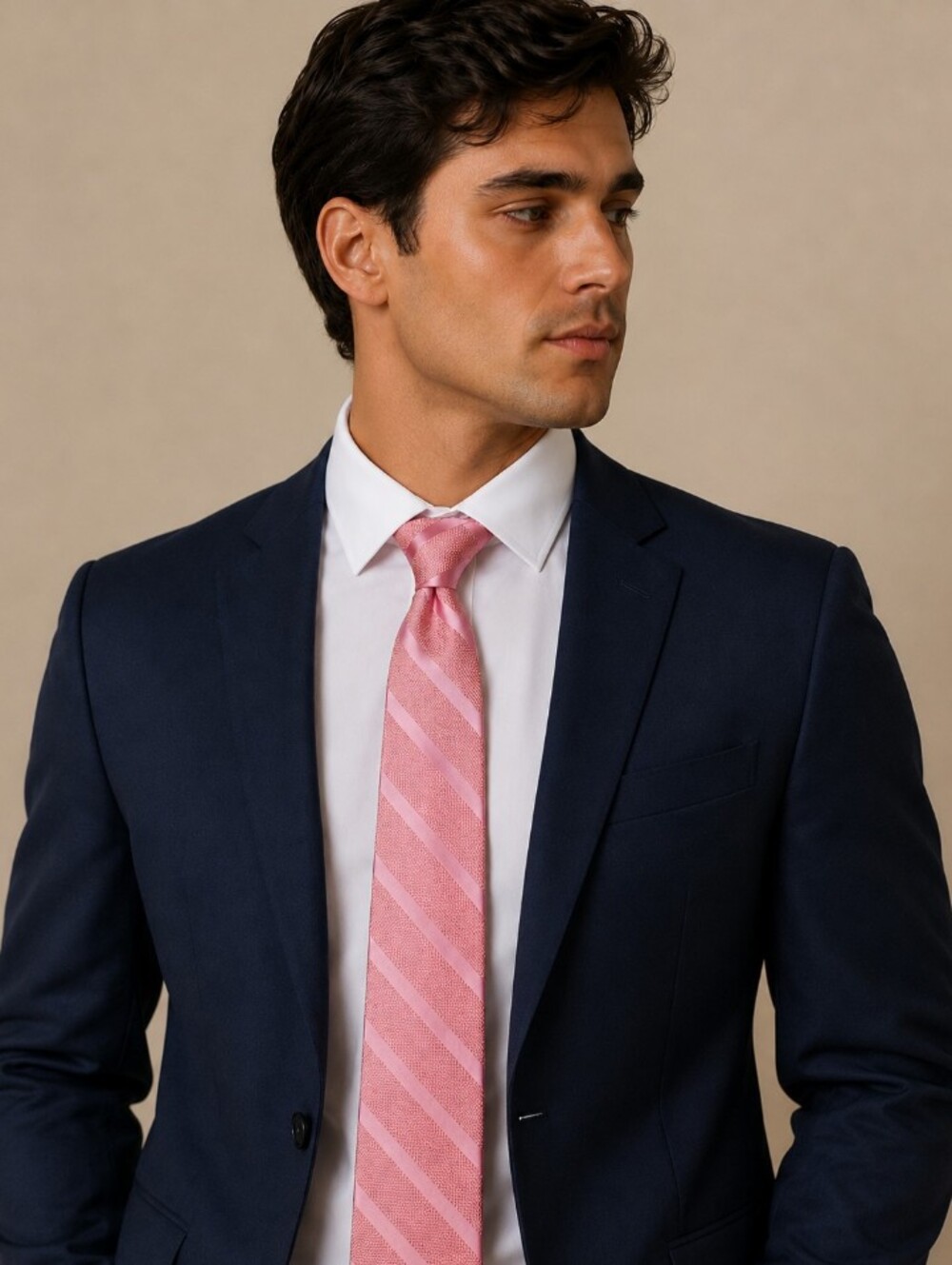 Tommy Hilfiger Pink Striped Tie